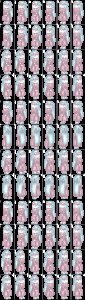 sample chara image PNG (32x56 px, 4 directions x 6 motions  x 3 pattern)